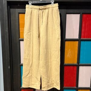 Beige Wide-Leg Pants